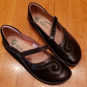 Naot Matai Mary Jane Black Leather Shoes